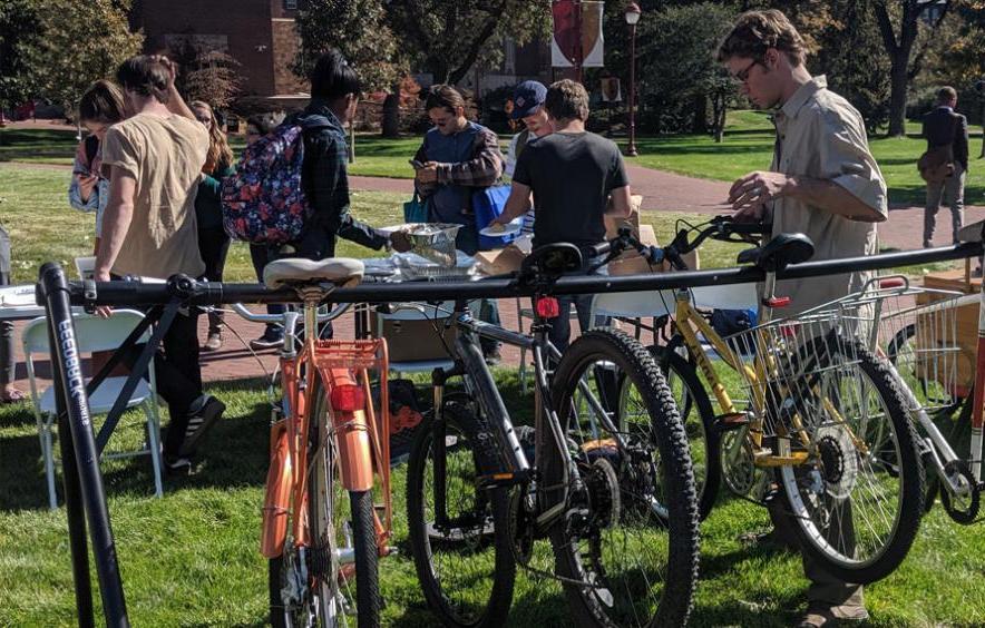 bikes parked on campus